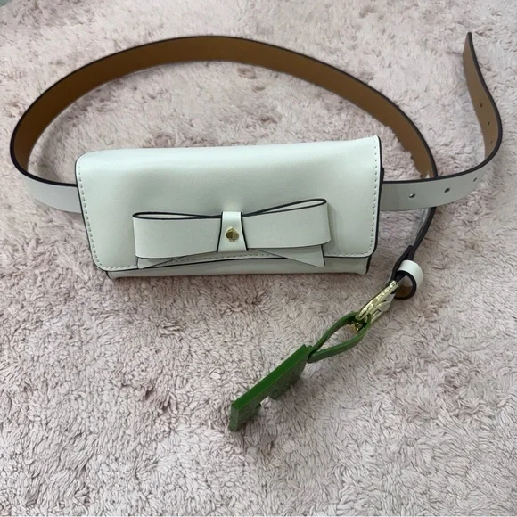 Kate Spade Leather Bowtie Belt Bag White - Picture 2 of 9